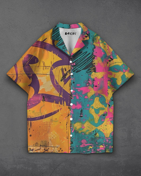 Hawaiian Shirt with Cuban Collar #854