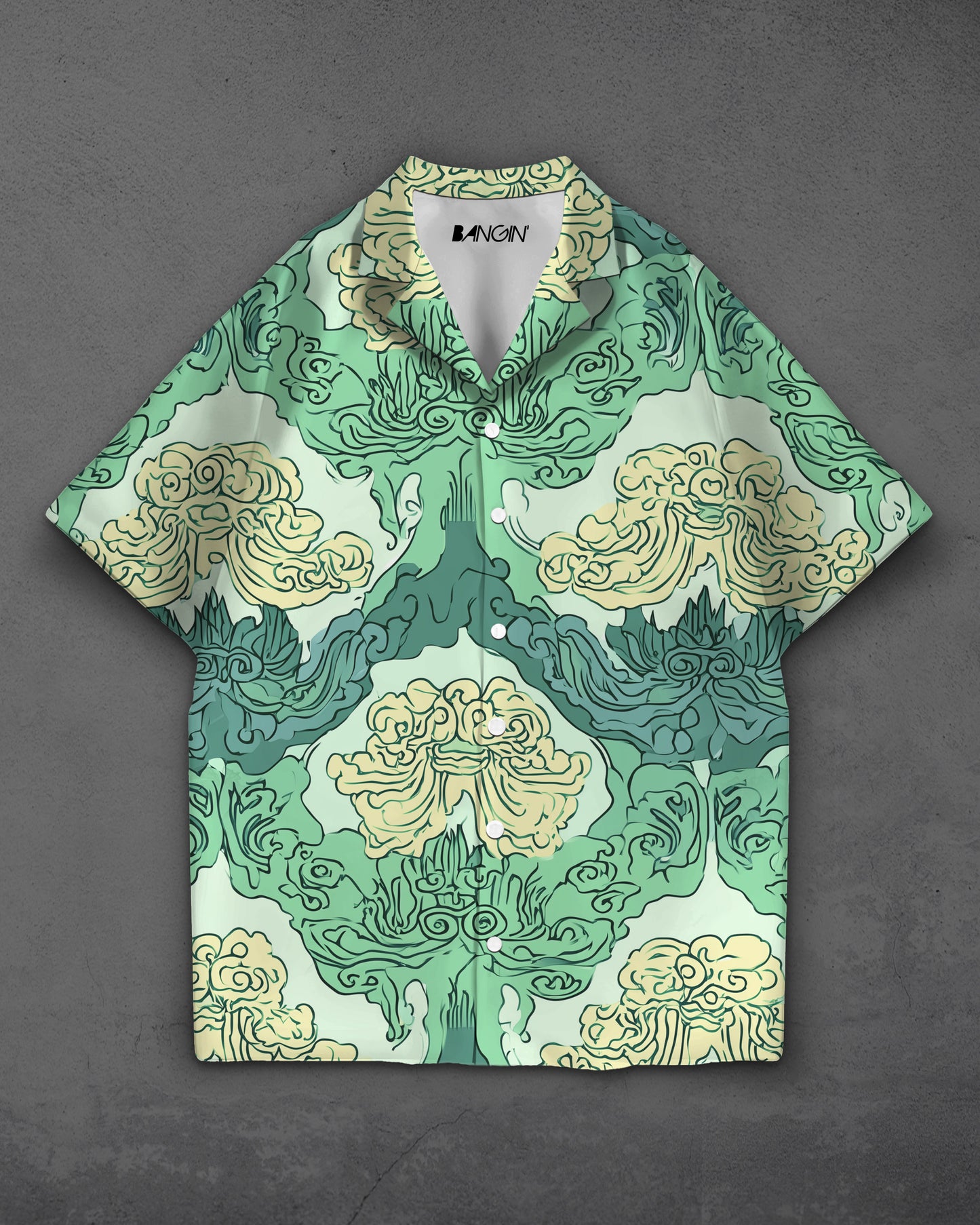 Hawaiian Shirt with Cuban Collar #828