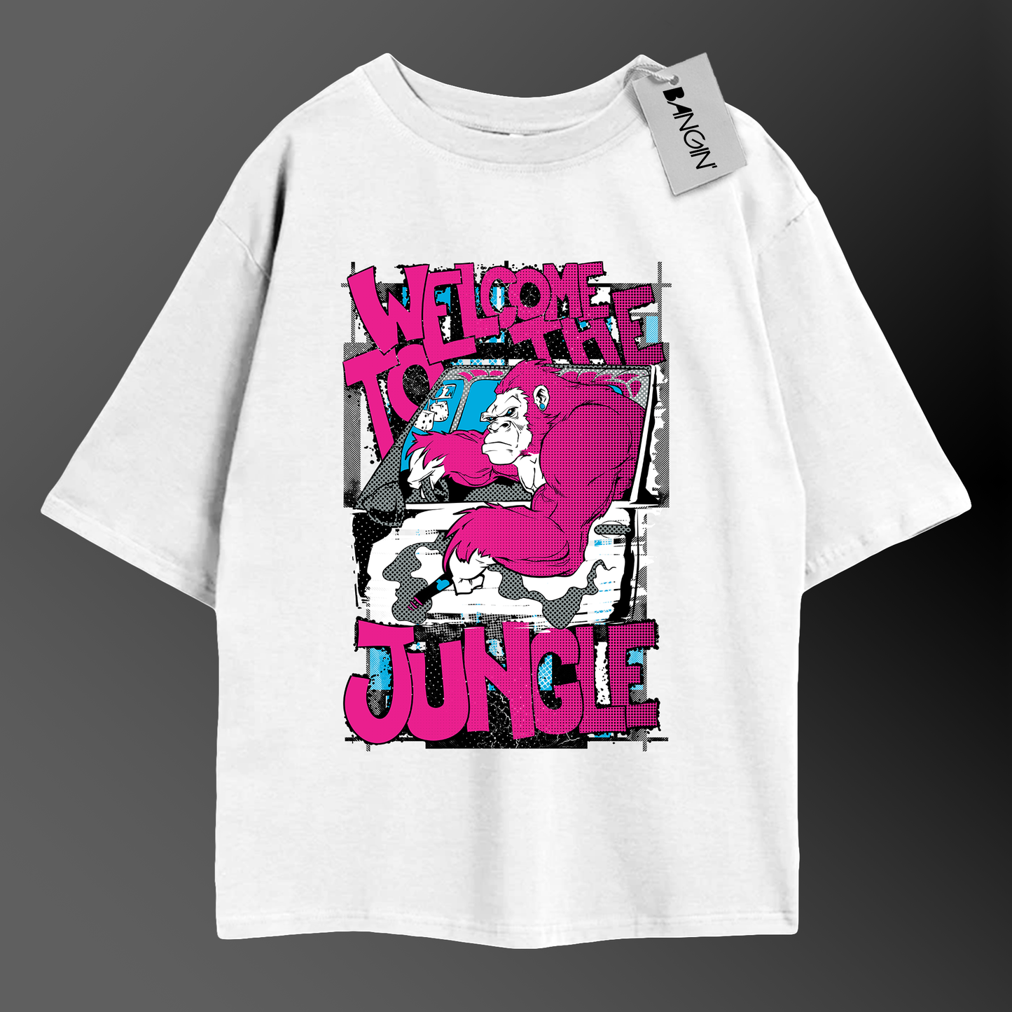 Printed Oversized Tee in Heavy GSM Cotton #441