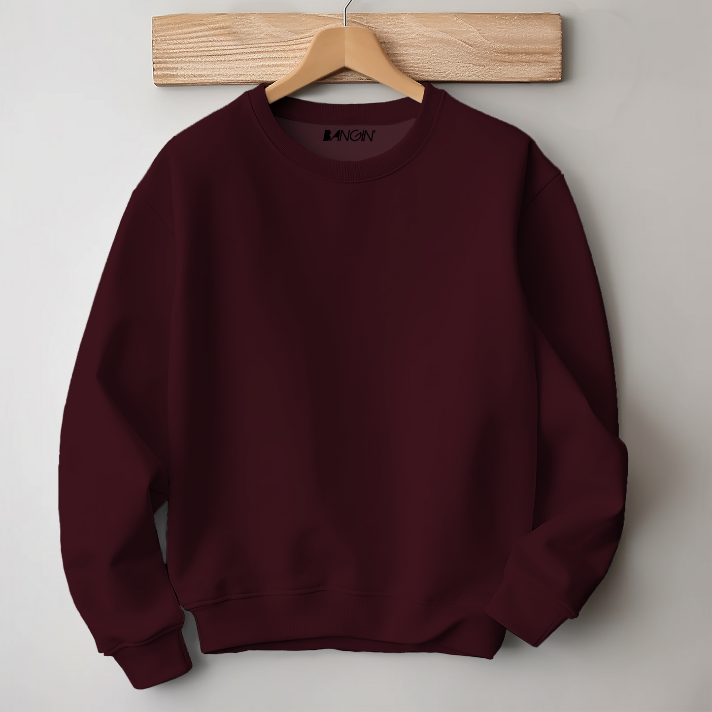 100% Premium Quality Cotton Sweatshirt (Wine Red) #547