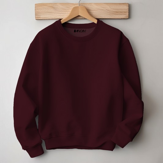 100% Premium Quality Cotton Sweatshirt (Wine Red) #547