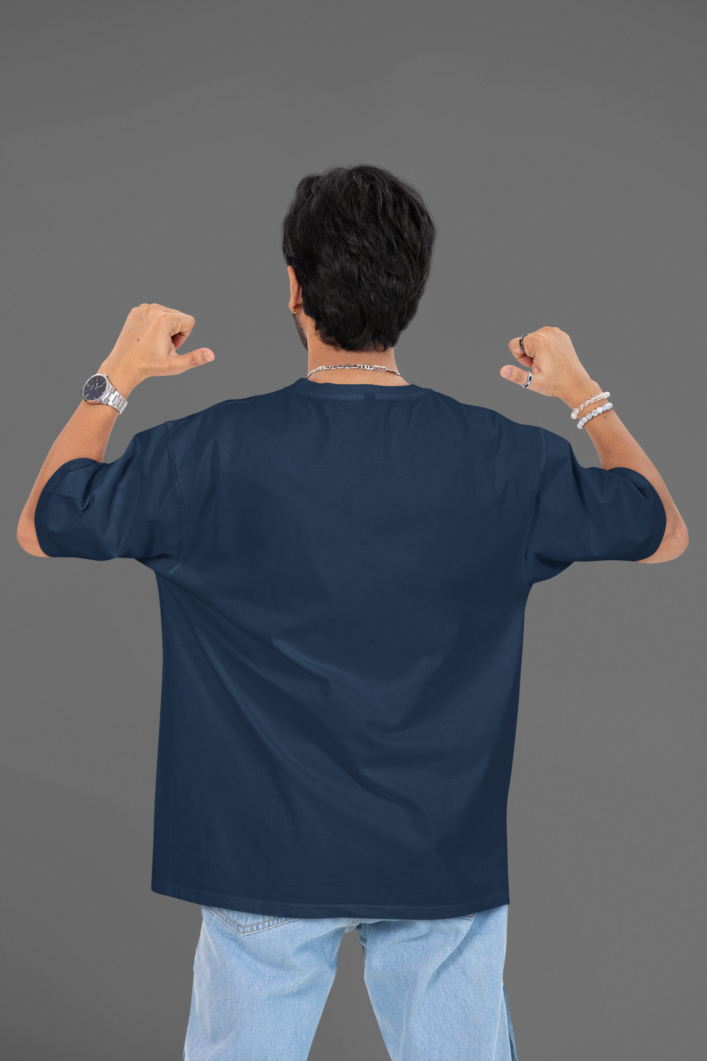 Yale Blue Oversized Tee in Heavy GSM Cotton #430
