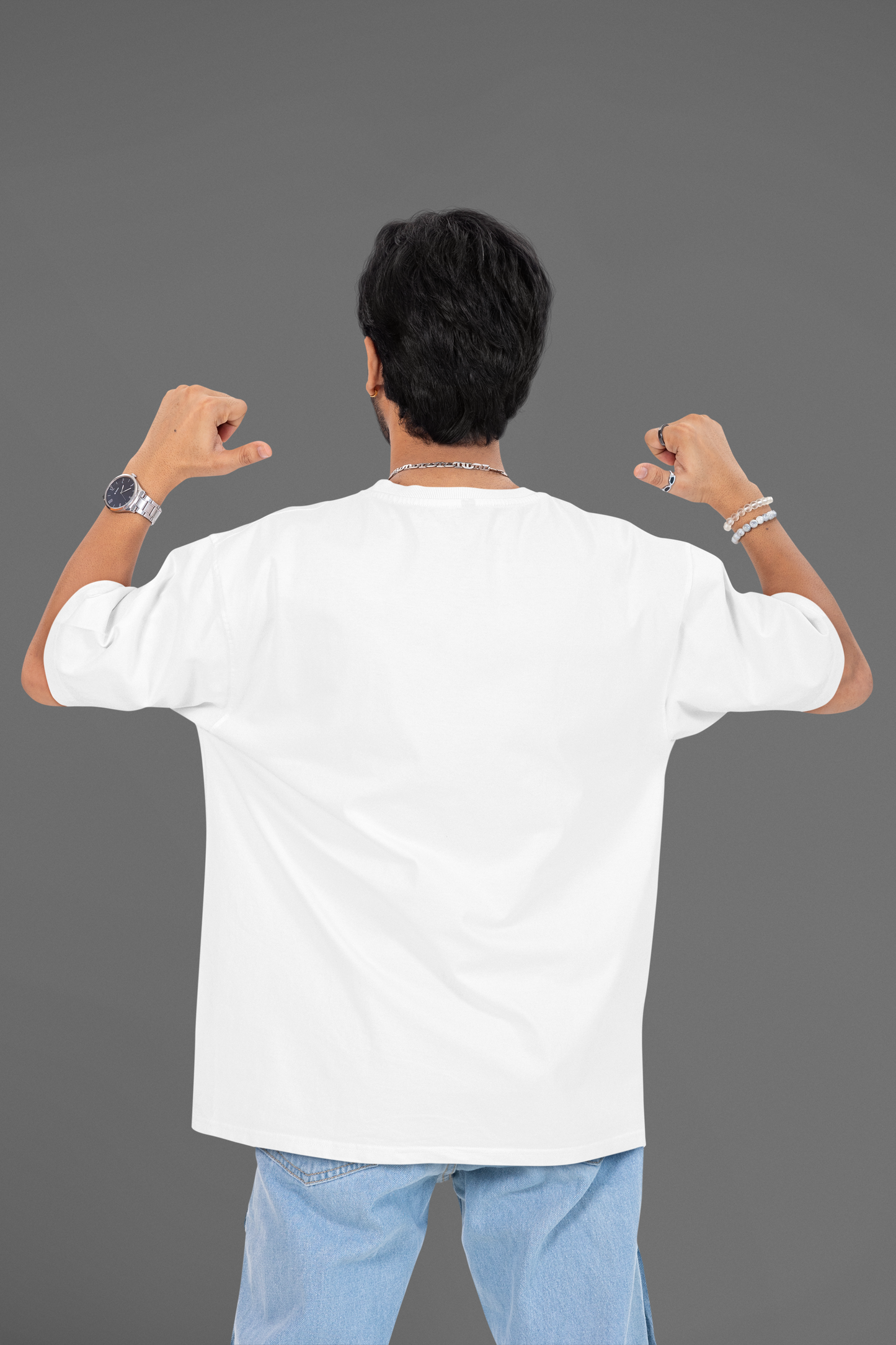 Pearl White Oversized Tee in Heavy GSM Cotton #431