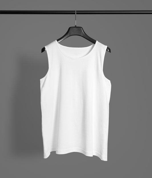 100% Cotton Tank Top in Heavy GSM #398 (White)