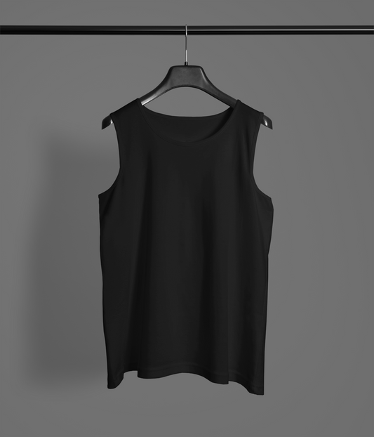 100% Cotton Tank Top in Heavy GSM #386 (Black)
