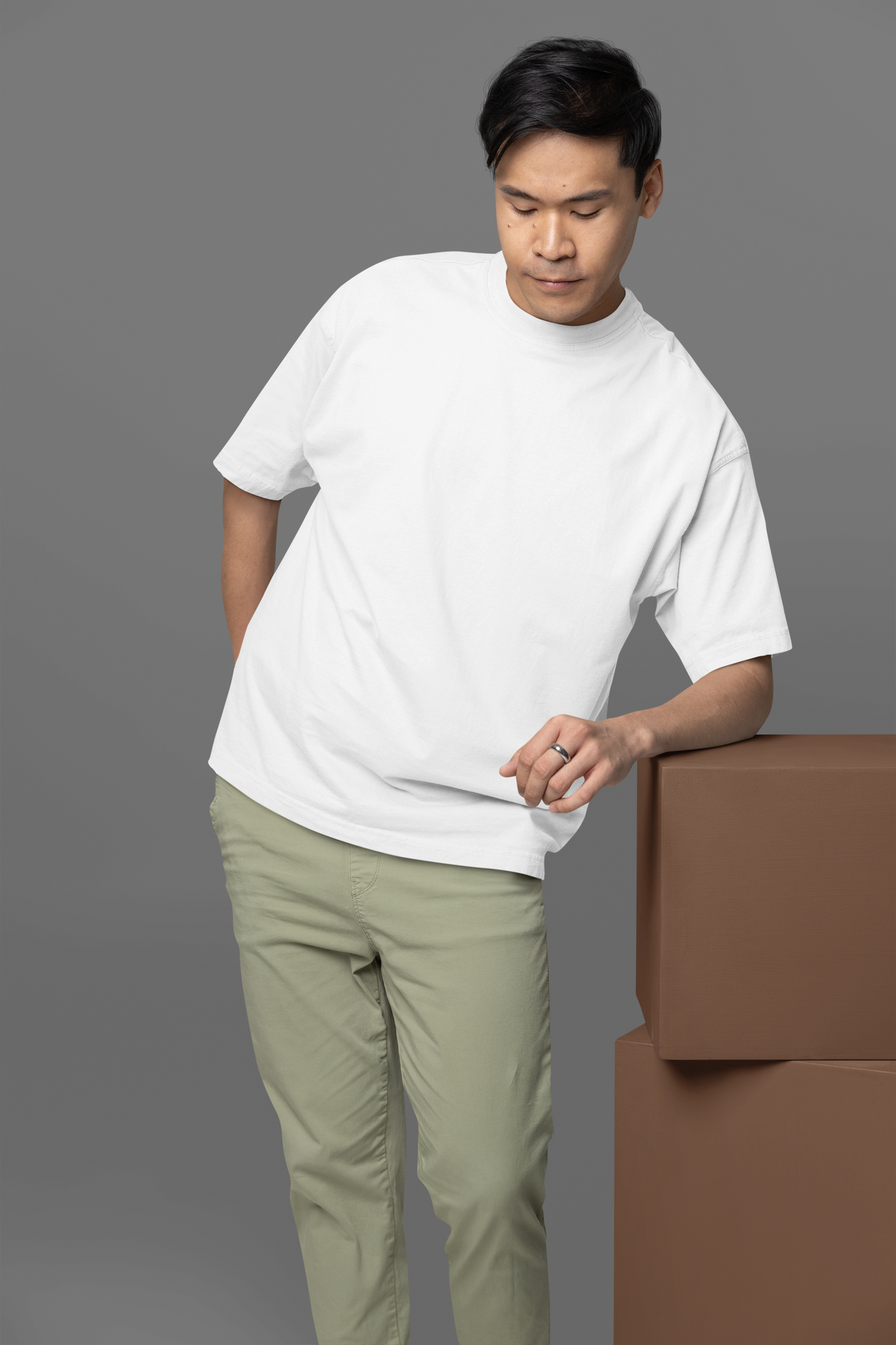 Printed Oversized Tee in Heavy GSM Cotton #630