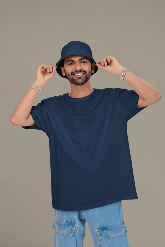 Yale Blue Oversized Tee in Heavy GSM Cotton #430