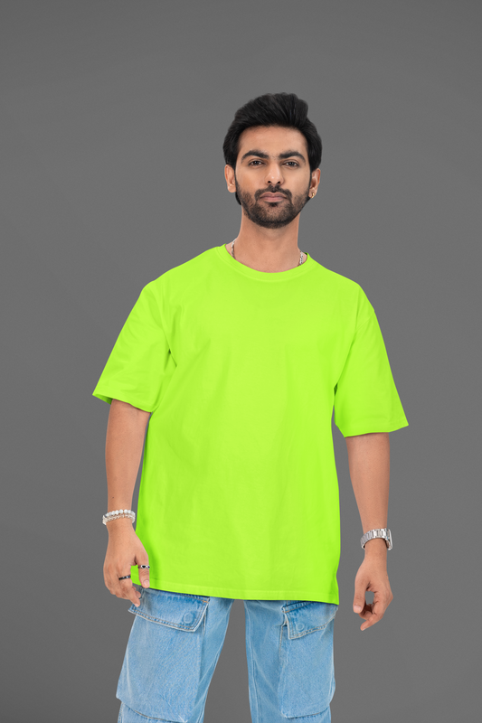 Neon Green Oversized Tee in 100% Organic Cotton #420