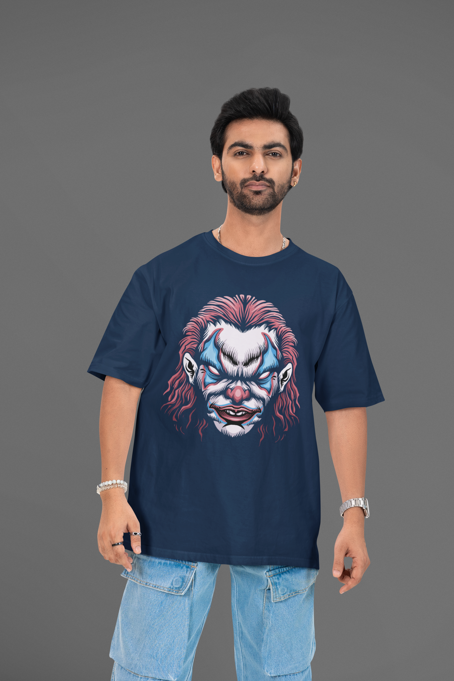 Printed Oversized Tee in Heavy GSM Cotton #663