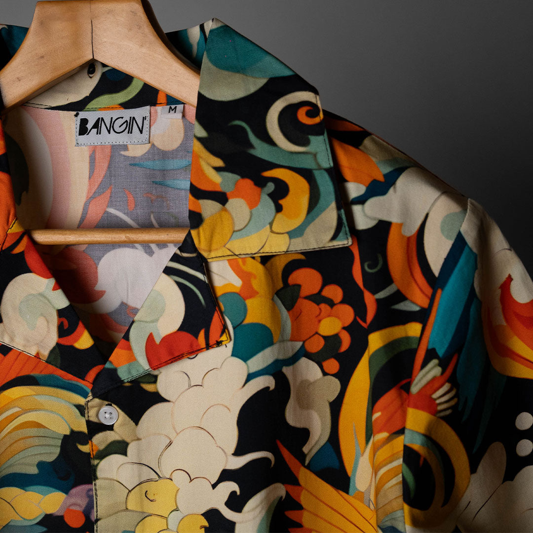 Premium Cotton Shirt with Cuban Collar #138