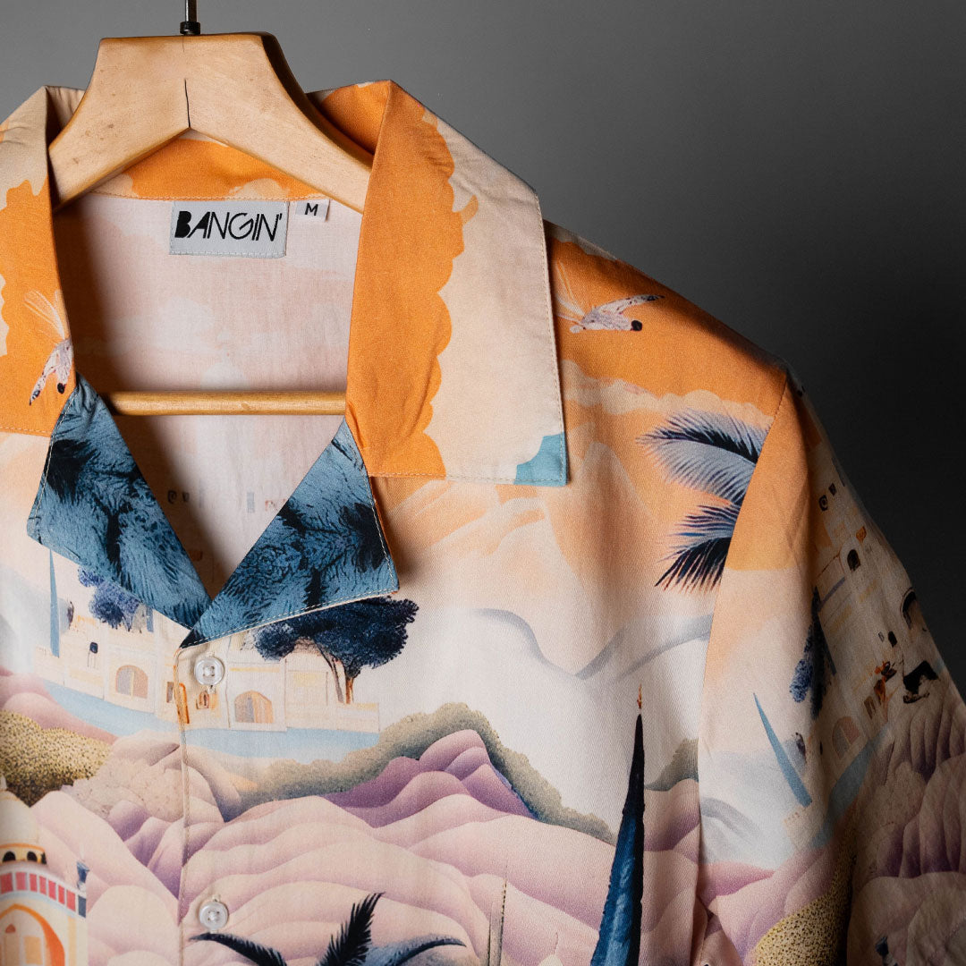 Premium Cotton Shirt with Cuban Collar #135