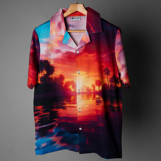 Hawaiian Shirt with Cuban Collar #134