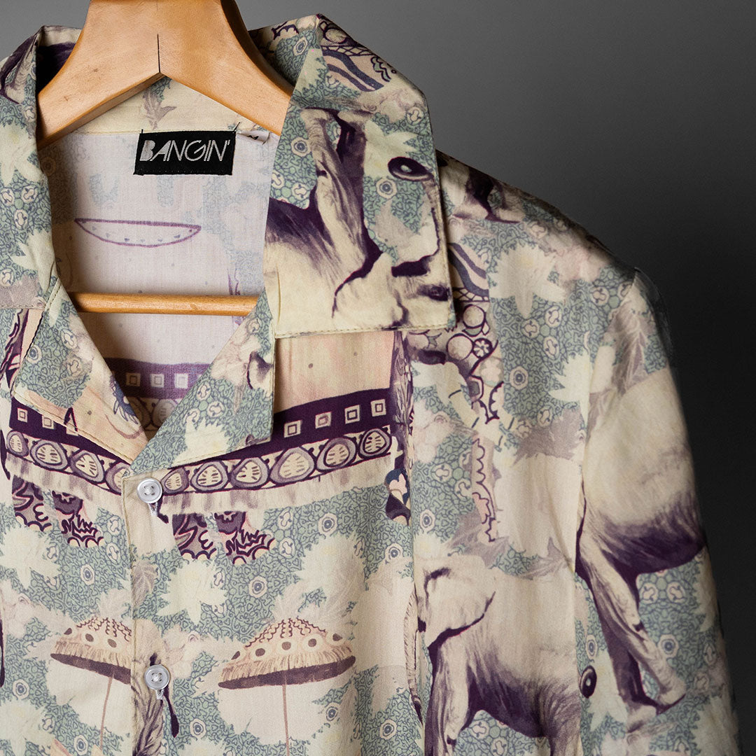 Premium Cotton Shirt with Cuban Collar #142