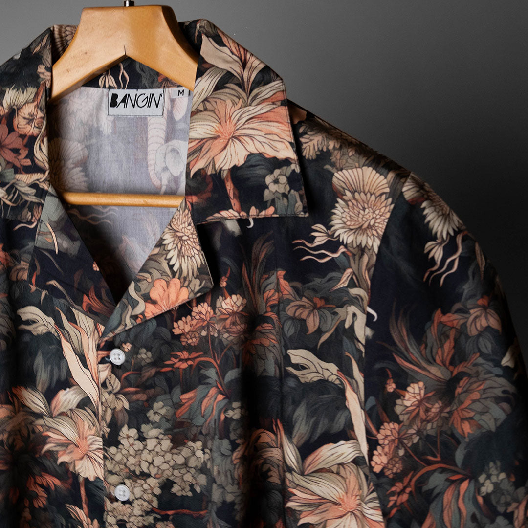 Premium Cotton Shirt with Cuban Collar #136