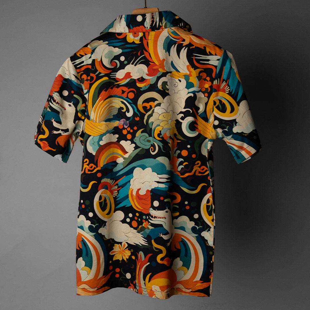 Premium Cotton Shirt with Cuban Collar #138