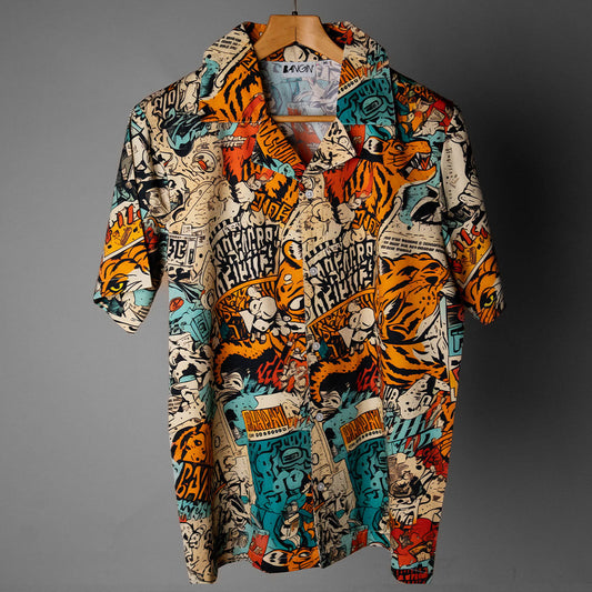 Hawaiian Shirt with Cuban Collar #140