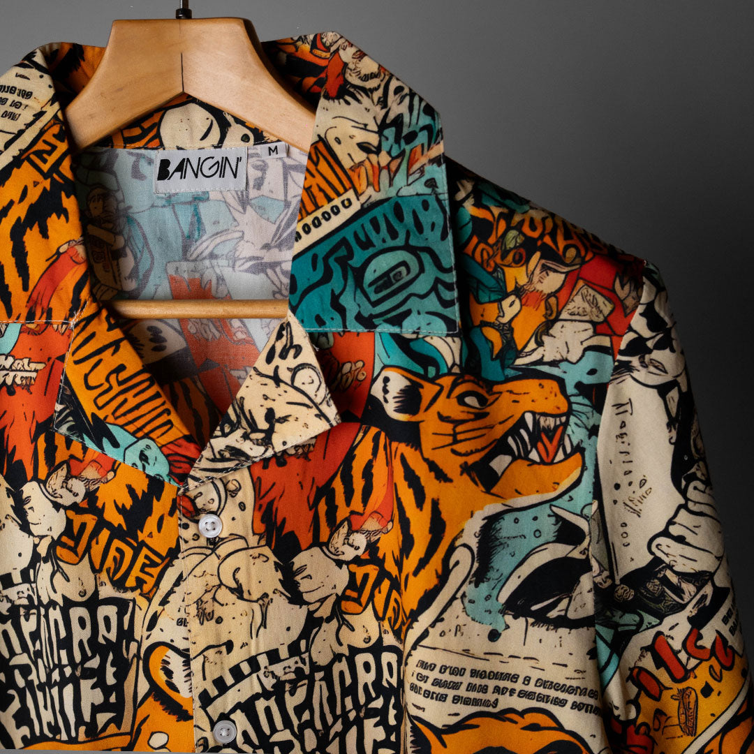 Premium Cotton Shirt with Cuban Collar #140