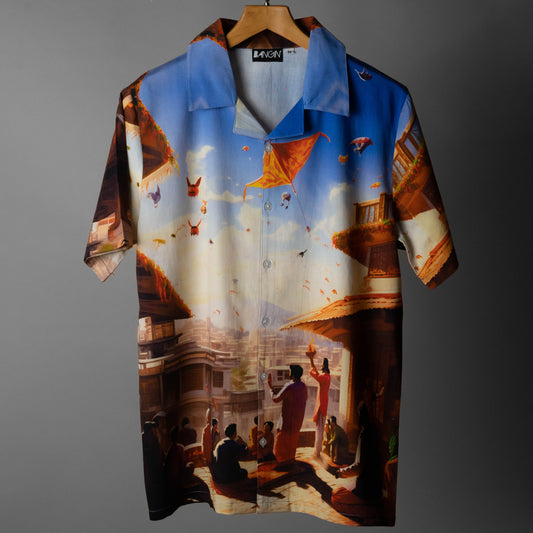 Hawaiian Shirt with Cuban Collar #208