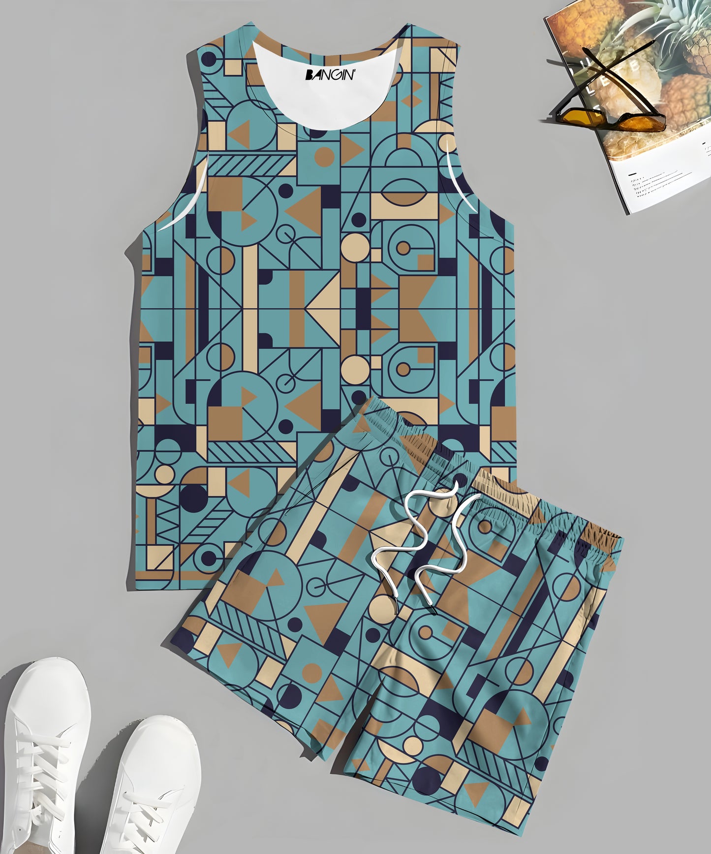 Printed Sando & Shorts Co-ord Set #650