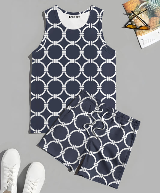 Printed Sando & Shorts Co-ord Set #652