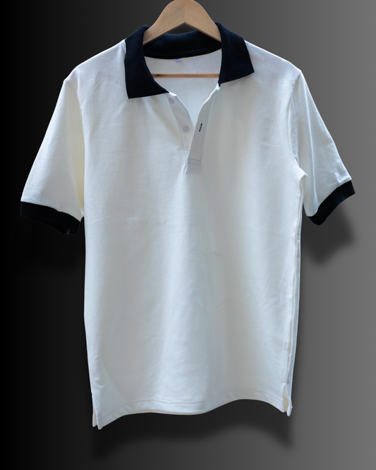 Premium Cotton Polo T-shirt (Vanilla White) #1043