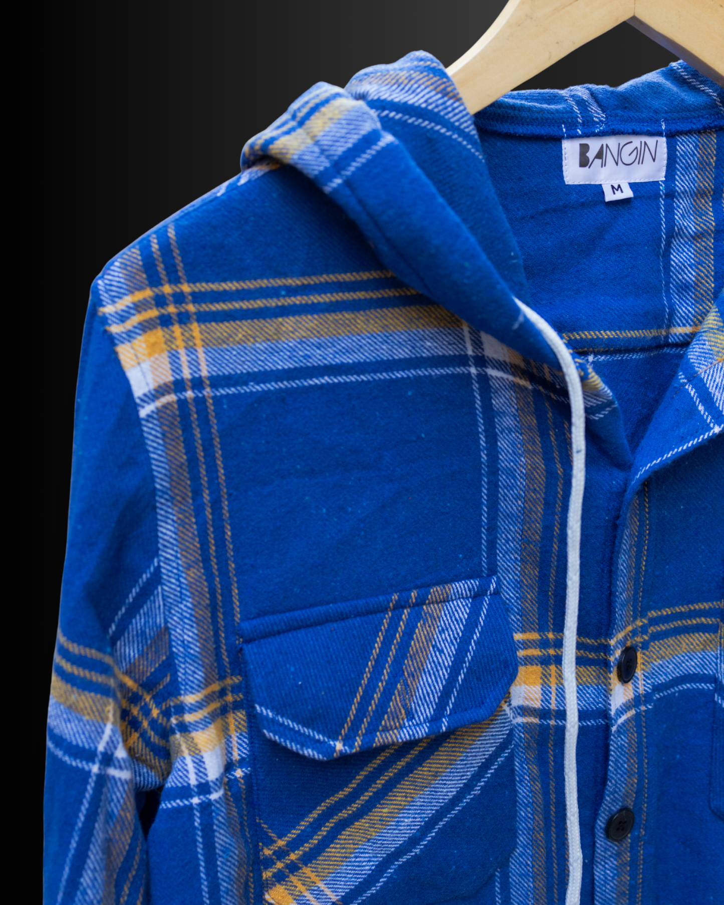 Blue Synch - Premium Flannel Hooded Shirt #978