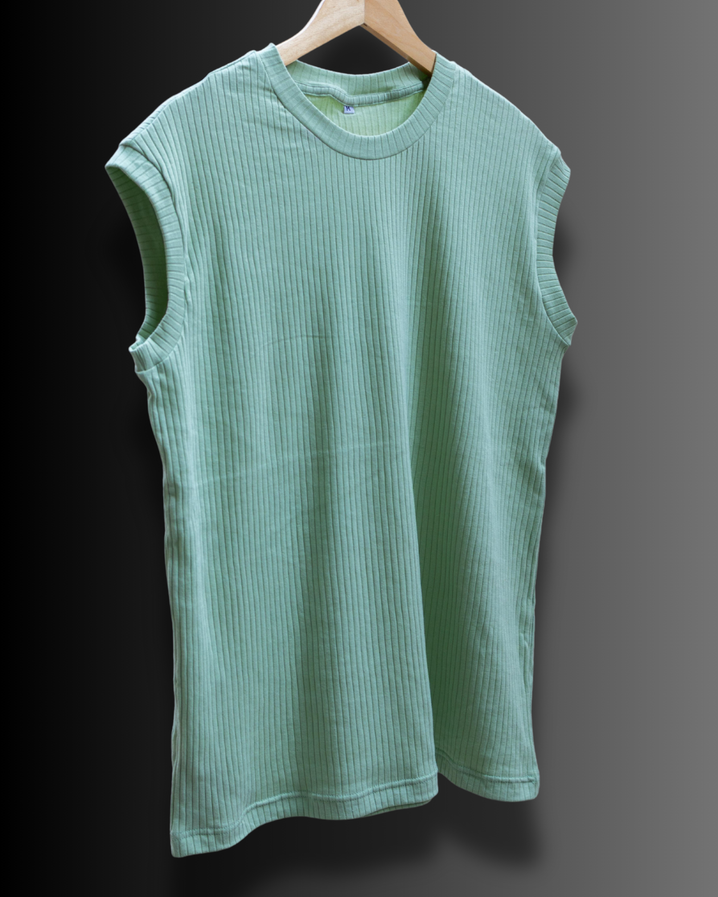 Ribbed 100% Cotton Sleeveless Tee #1048