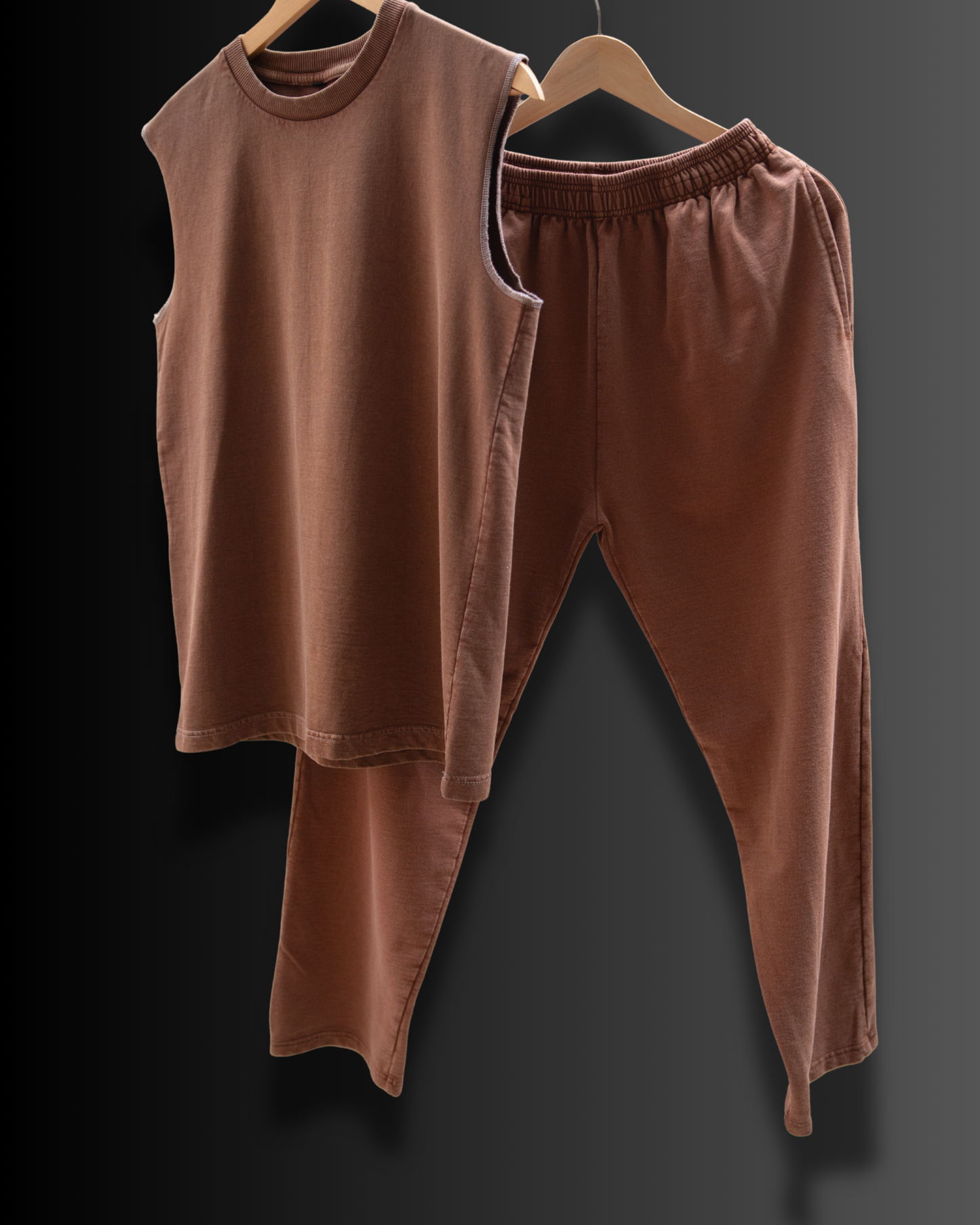 Acid-Washed Vest & Jogger Set #1078