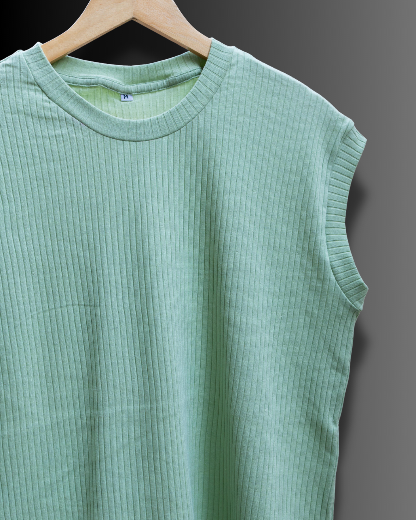 Ribbed 100% Cotton Sleeveless Tee #1048