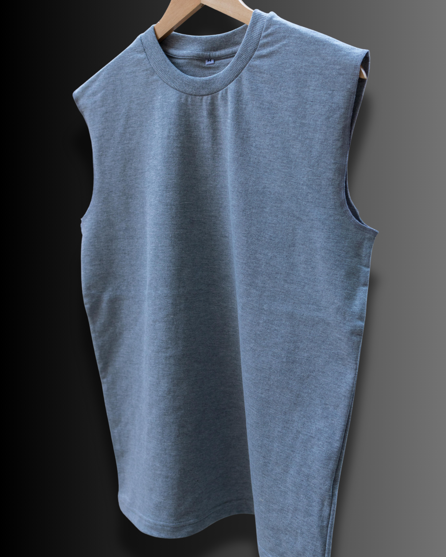 Sleeveless French Tank Top (Melange Grey) #1046