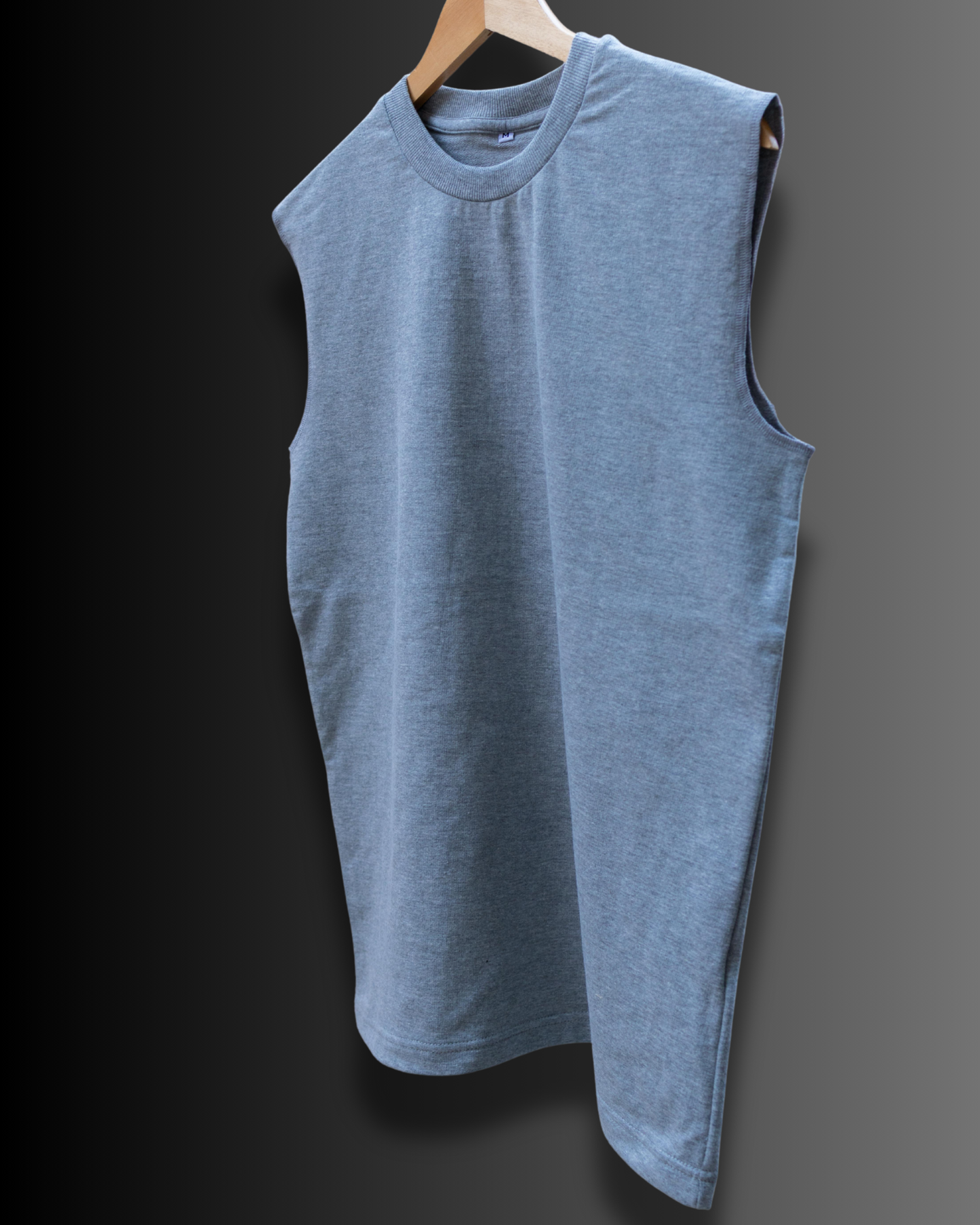 Sleeveless French Tank Top (Melange Grey) #1046