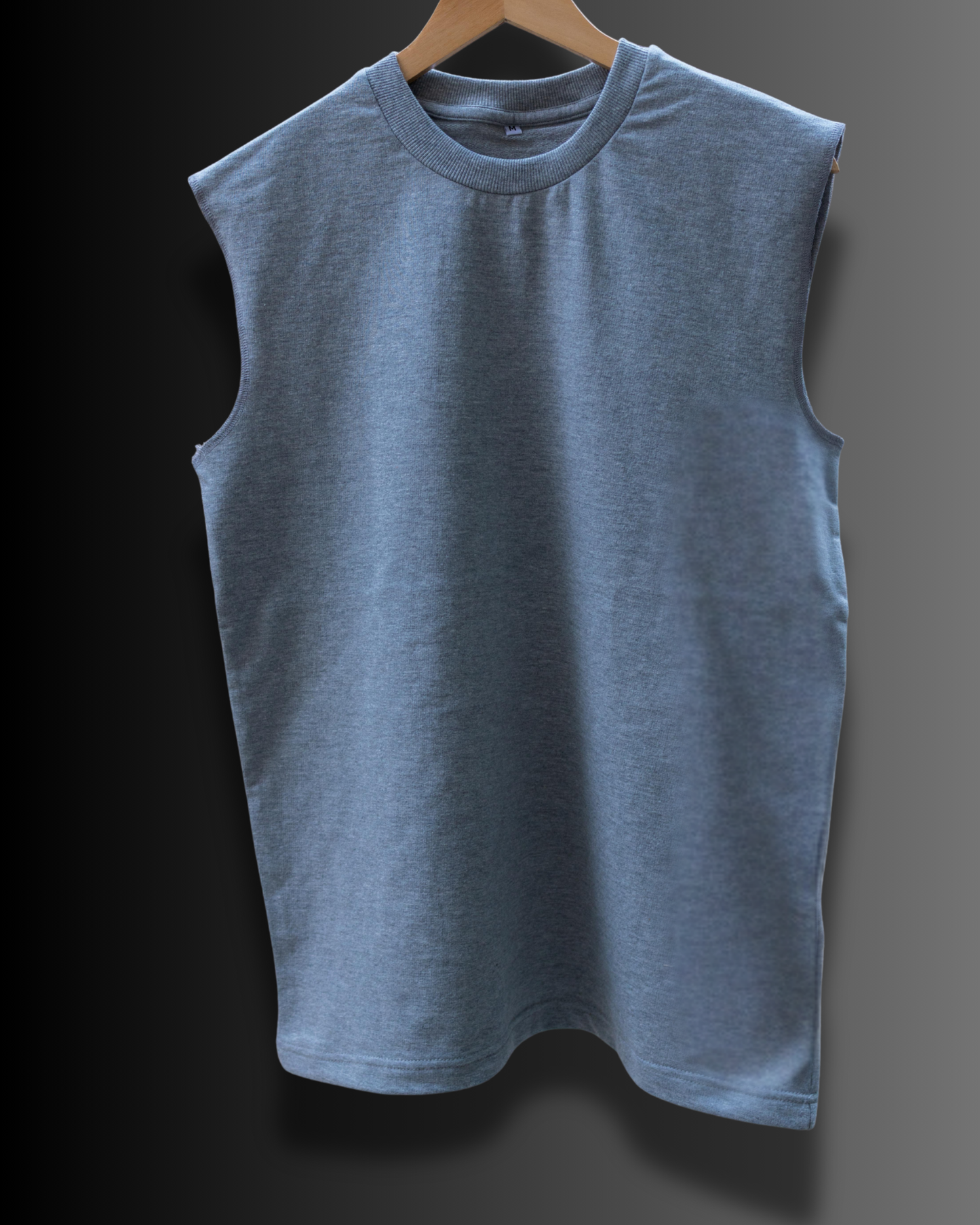 Sleeveless French Tank Top (Melange Grey) #1046