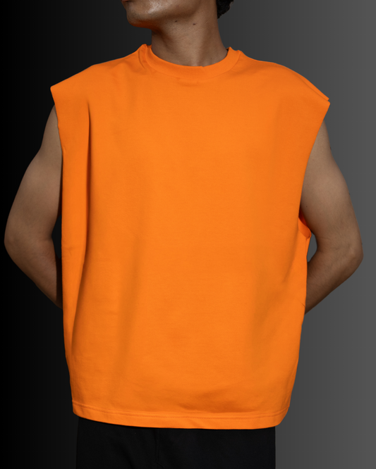 Sleeveless French Tank Top (Fire Orange) #814