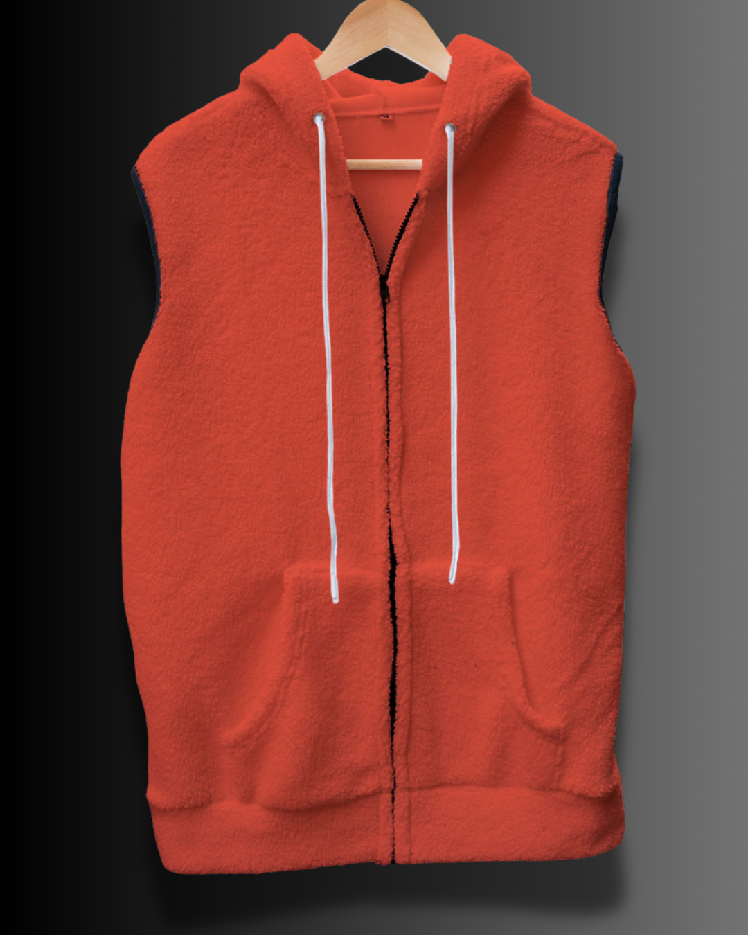 Sleeveless Sherpa Hoodie #1016