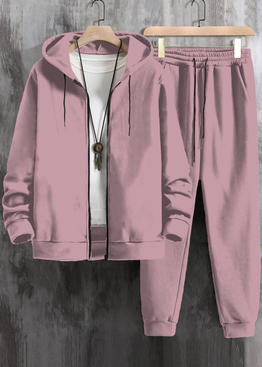 Men Zip Up Drawstring Hoodie & Sweatpants Co-ord Set Without Tee #567