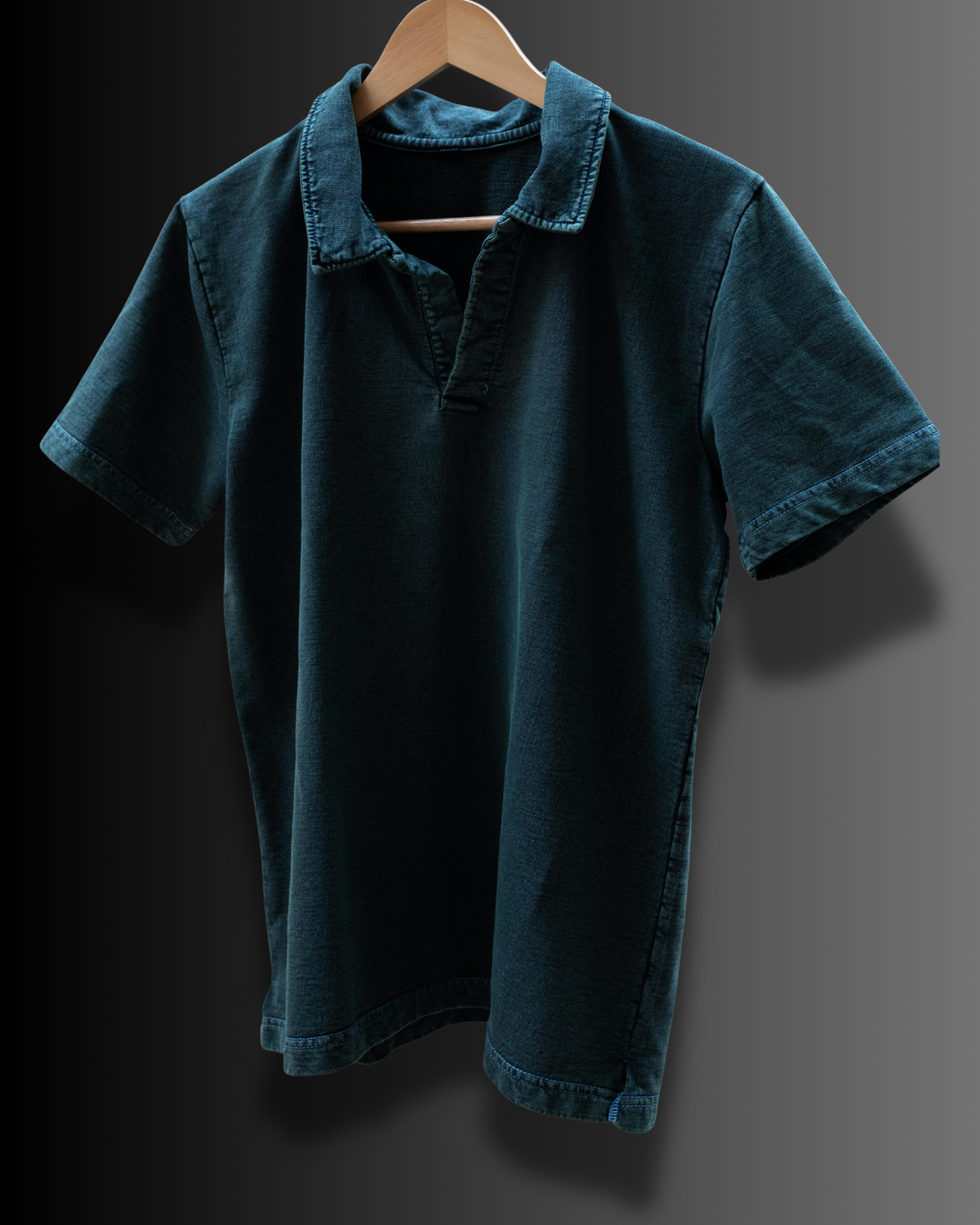 Acid-Wash Double-Dyed Polo Tee #1044