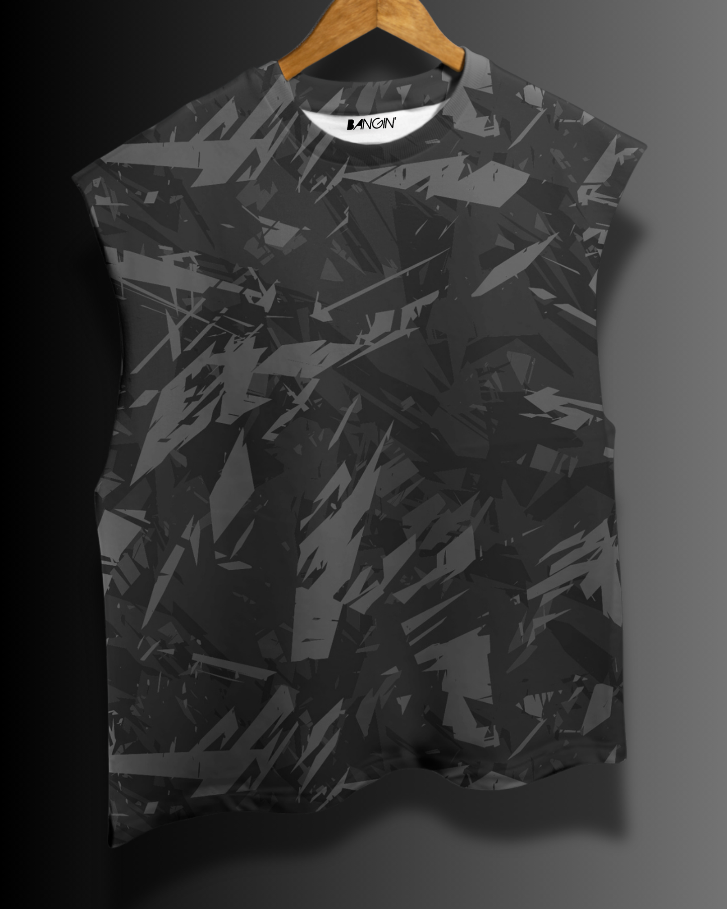 Printed Sleeveless T-shirt #1053