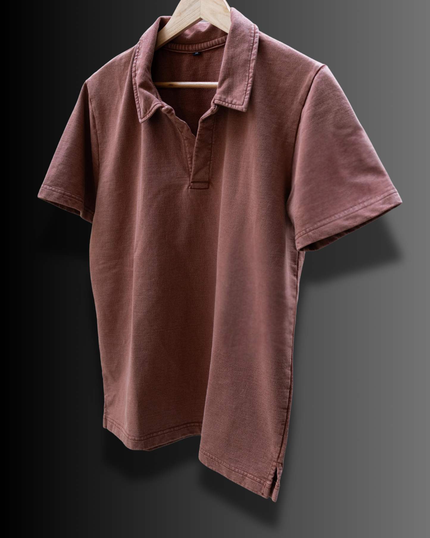 Vintage-Wash Polo Tee (Faded Effect) #1045