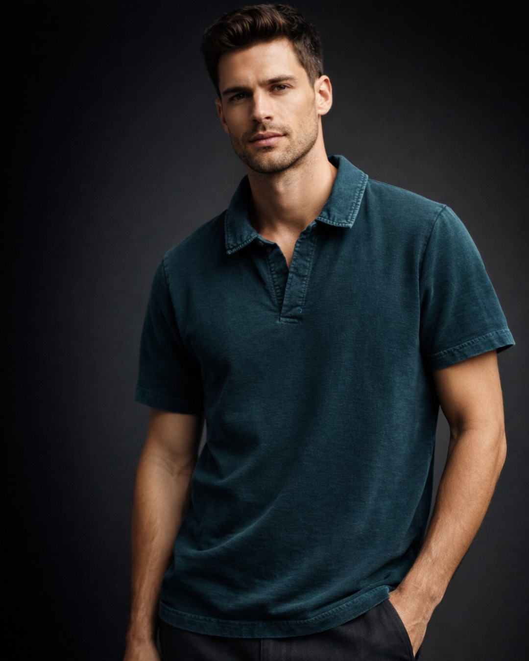 Acid-Wash Vintage Polo Tee #1044