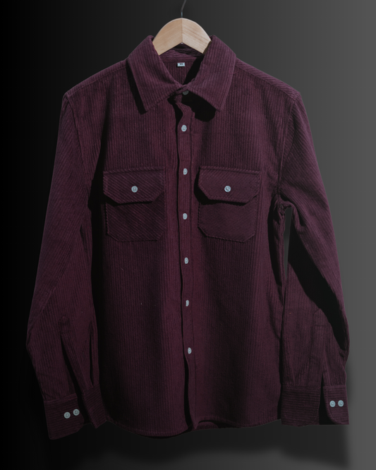 Premium Wine Corduroy Shirt for Men #849