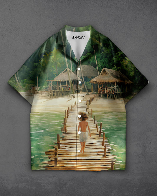 Hawaiian Shirt with Cuban Collar #773