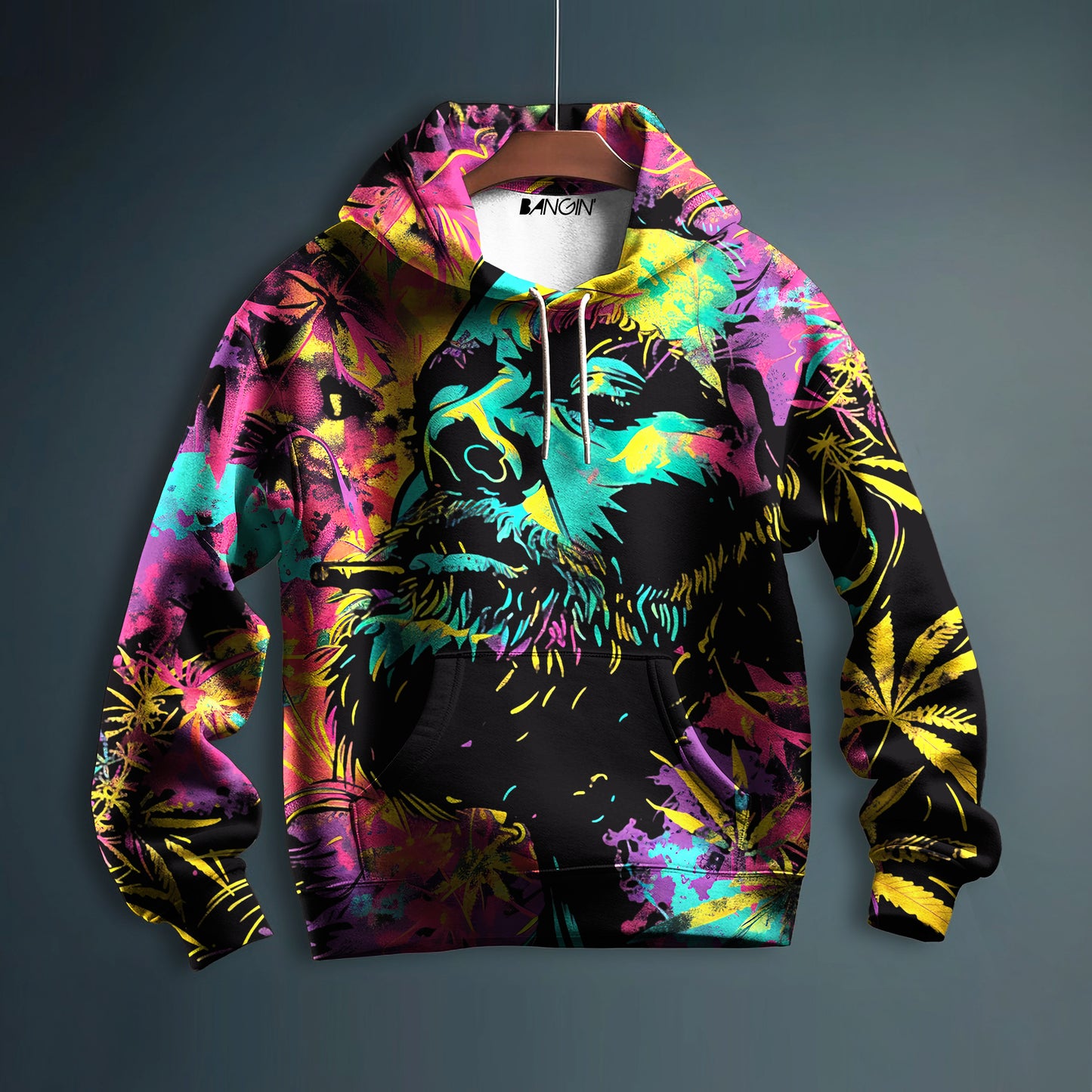 Psychedelic Printed Hoodie #605