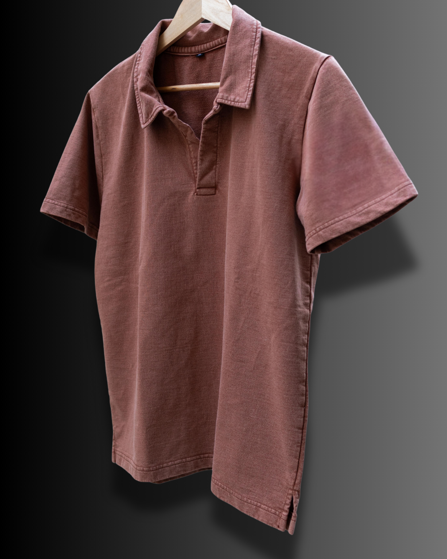 Vintage-Wash Polo Tee (Faded Effect) #1045