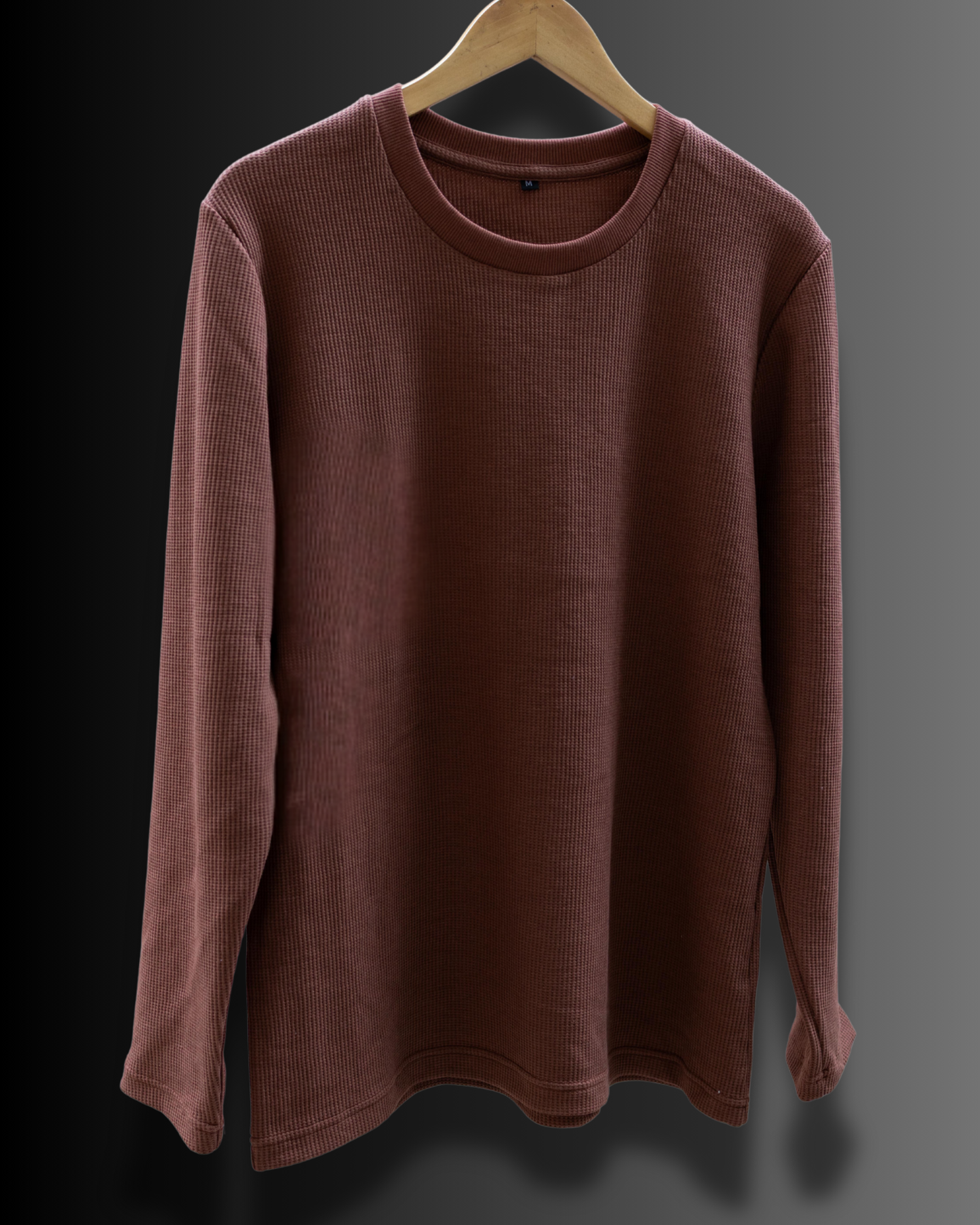 Choco-Brown Waffle Knit T-Shirt #1051