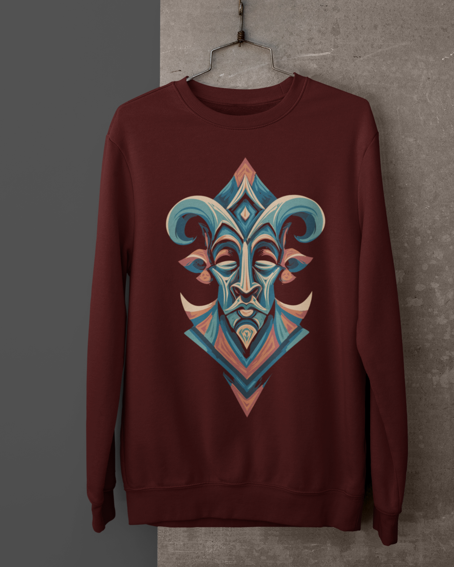 Premium Cotton Sweatshirt (Wine Red) #946