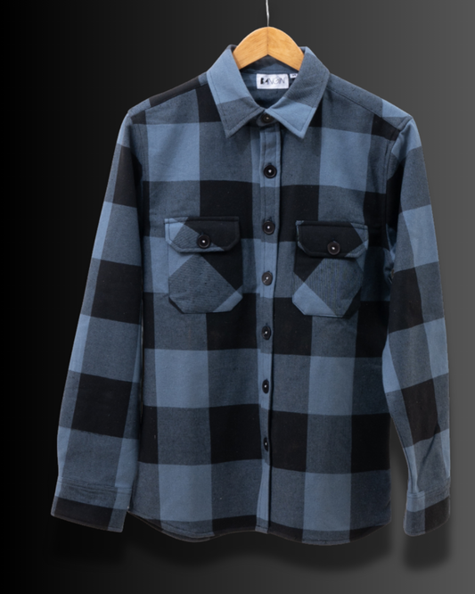 Ottoman Blue Checks - Premium Flannel Overshirt #596