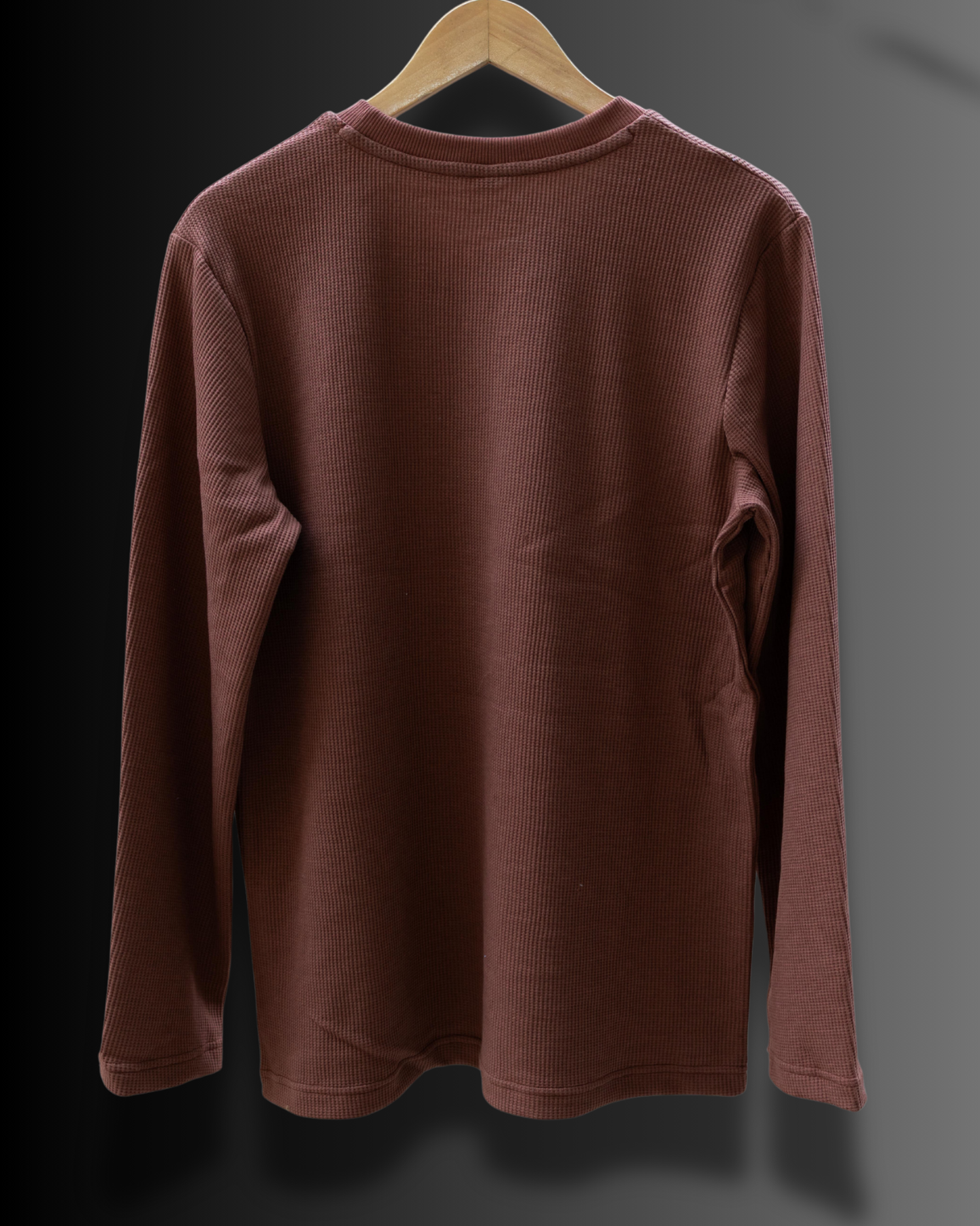 Choco-Brown Waffle Knit T-Shirt #1051