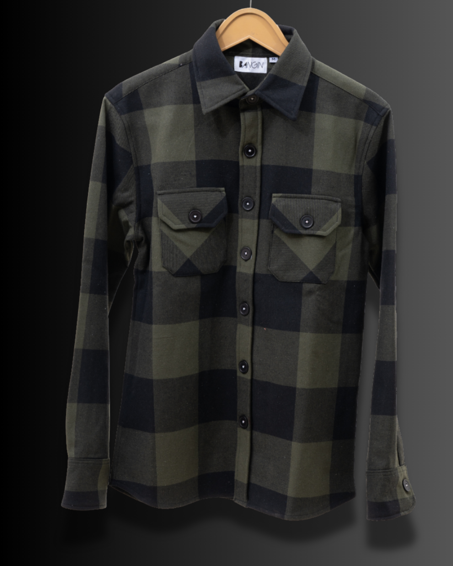 Olive Green Checks - Premium Flannel Overshirt #597