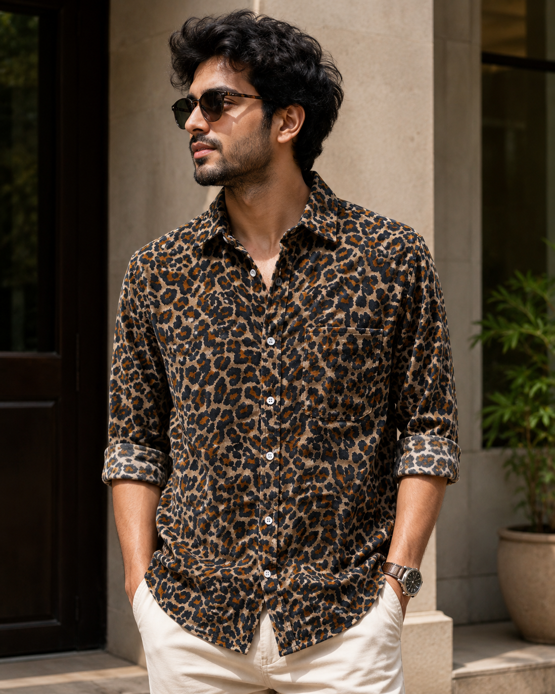 LEOPARD PRINT - Premium Corduroy Shirt #1216