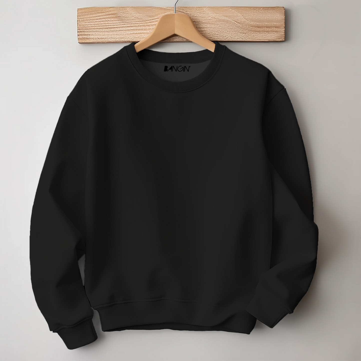 100% Premium Quality Cotton Sweatshirt (Midnight Black) #505